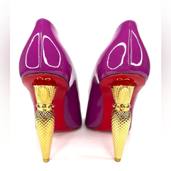 Christian Louboutin Lipchick Purple Patent Leather Kismet Pumps Size EU 37.5 - Picture 5 of 15